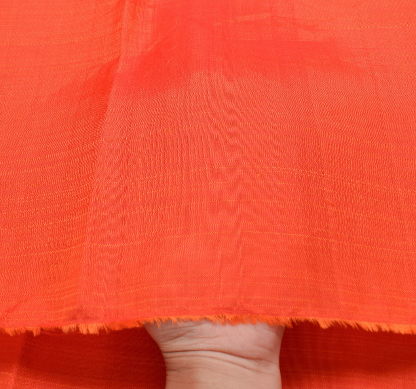 Sushila Vintage Pure Silk Sari Remnant Scrap Multi Purpose Orange Craft Fabric