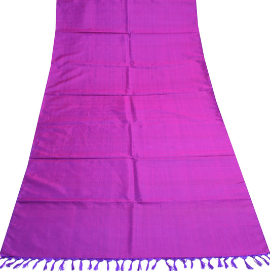 Sushila Vintage Pink & Purple Sari Remnant Scrap Plain Pure Silk Craft Fabric
