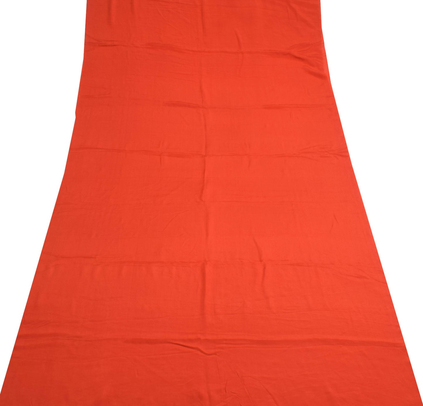 Sushila Vintage Orange Sari Remnant Scrap Multi Purpose Pure Crepe Craft Fabric