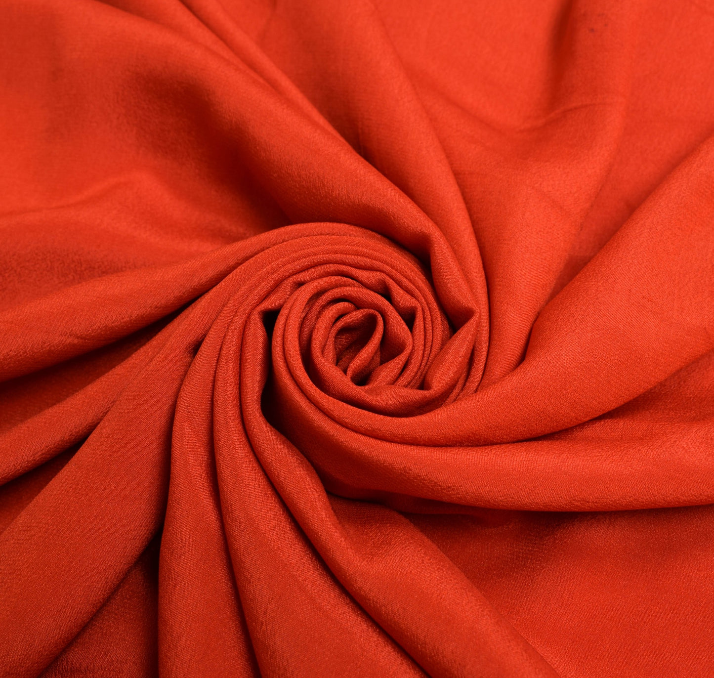 Sushila Vintage Orange Sari Remnant Scrap Multi Purpose Pure Crepe Craft Fabric