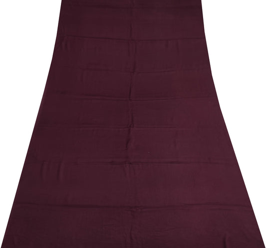 Sushila Vintage Dark Purple Sari Remnant Scrap Pure Crepe Silk Soft Craft Fabric