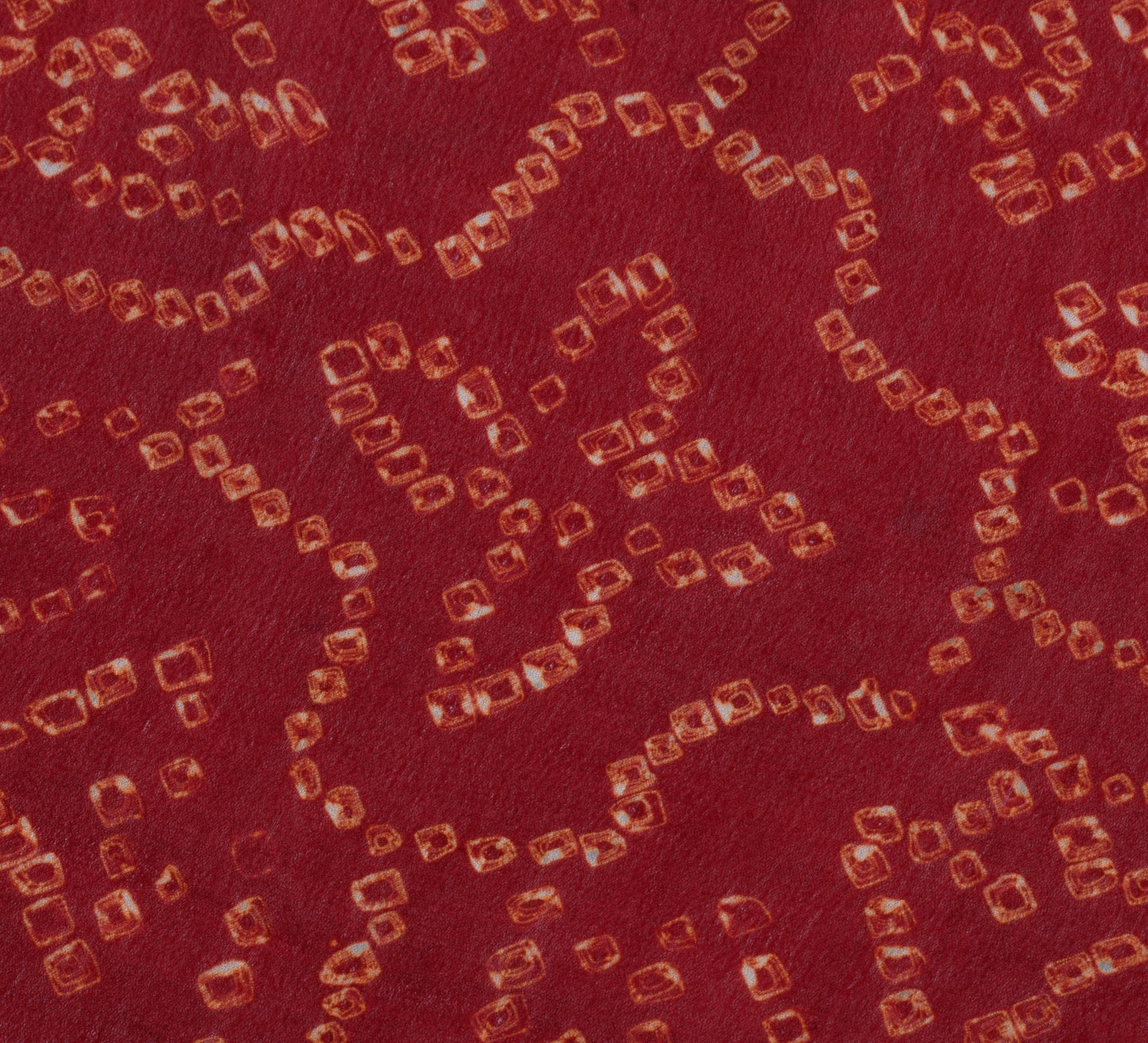 Sushila Vintage Red Sari Remnant Scrap Bandhani Printed Pure Georgette Fabric