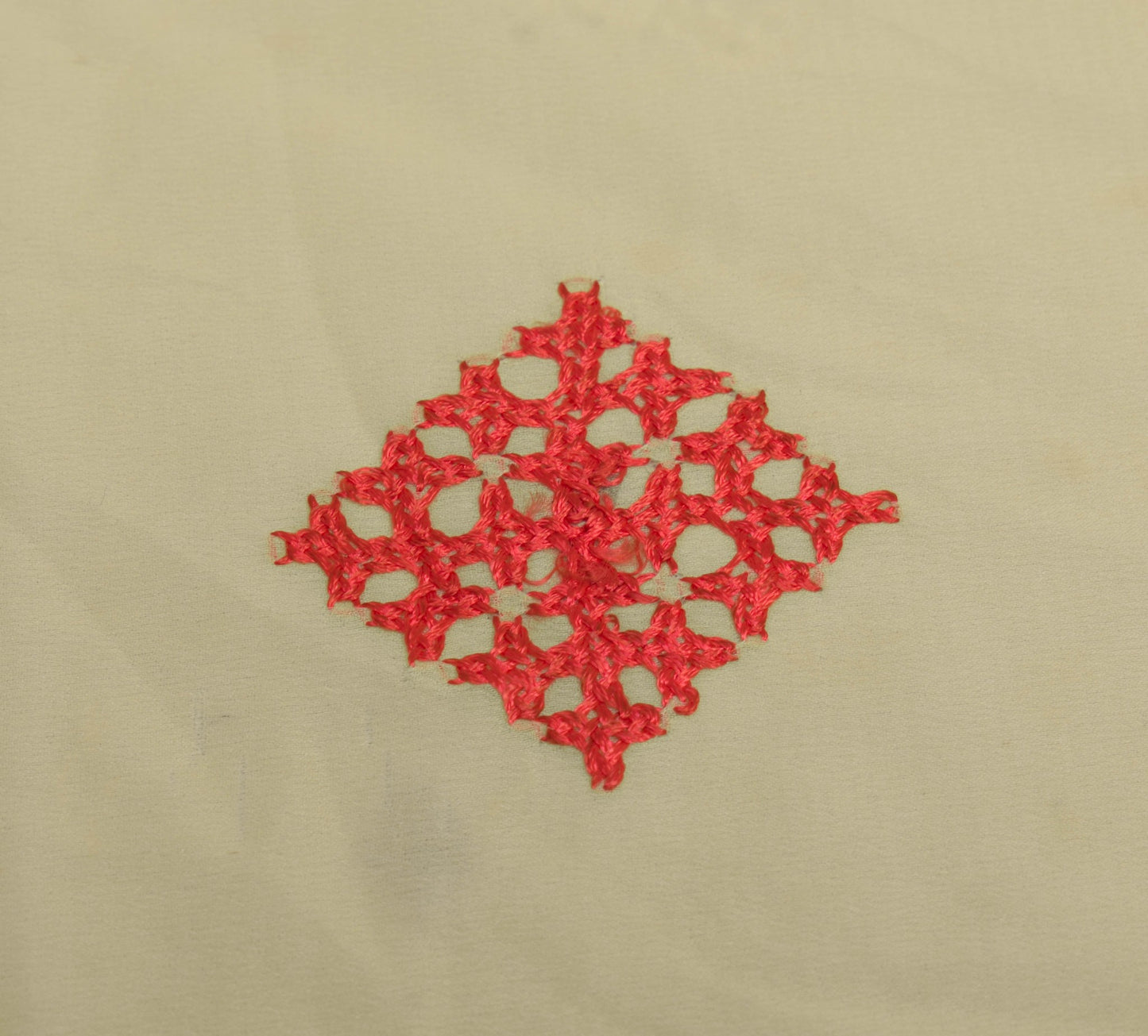 Sushila Vintage Yellow Sari Remnant Scrap Art Silk Hand Embroidered Craft Fabric