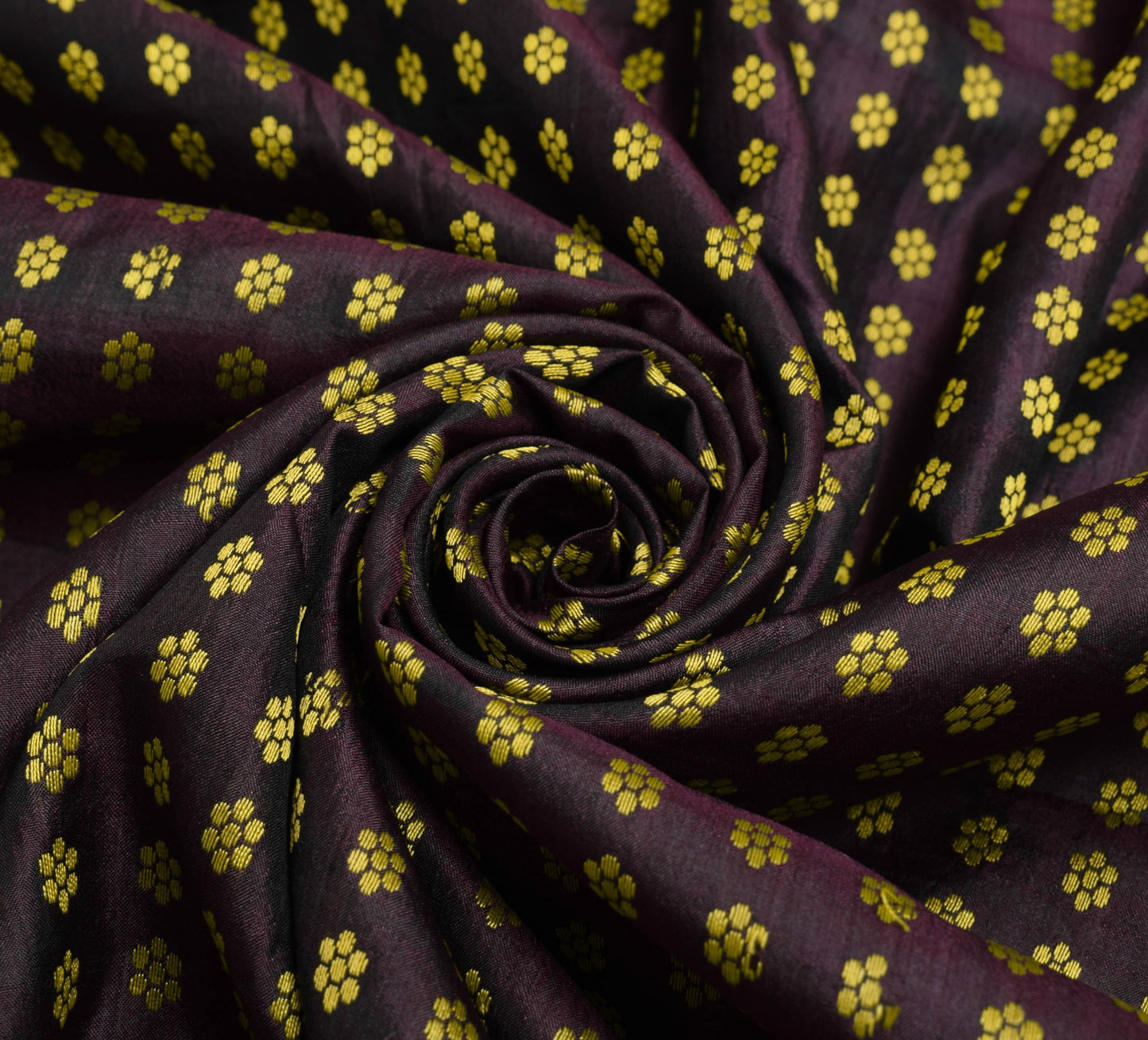 Sushila Vintage Dark Maroon Sari Remnant Scrap Pure Silk Woven Soft Craft Fabric