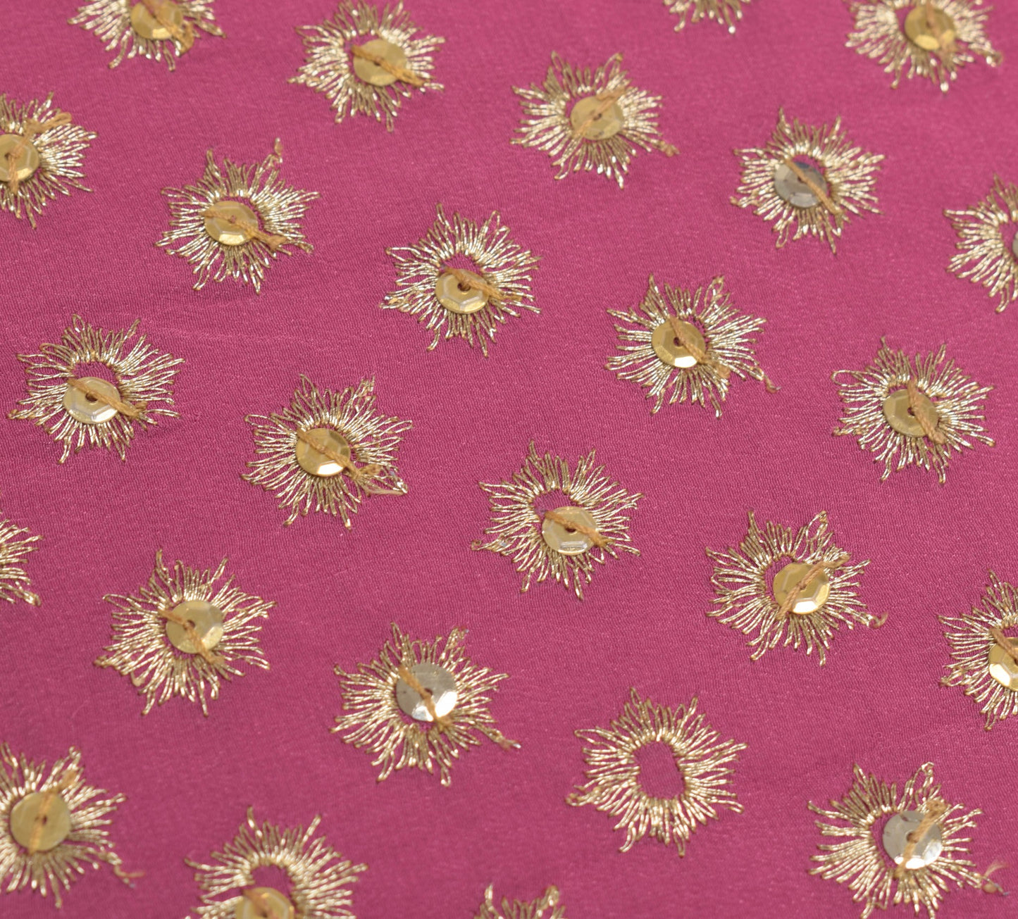Sushila Vintage Soft Pink Sari Remnant Scrap Pure Crepe Zari Work Craft Fabric