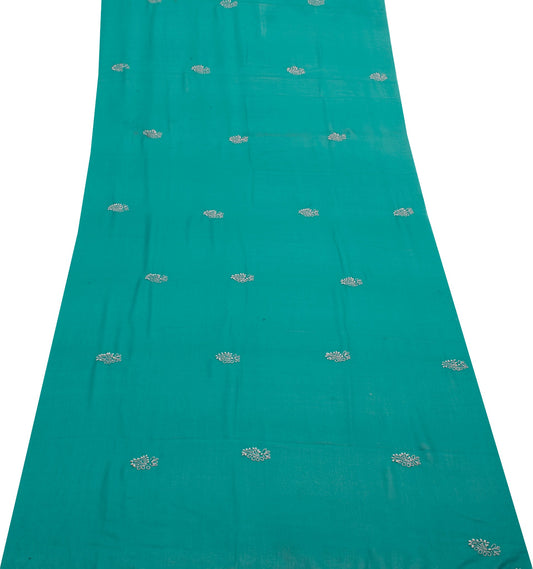 Sushila Vintage Chikankari Sari Remnant Scrap Art Georgette Floral Craft Fabric