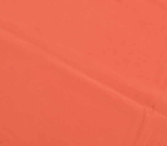 Sushila Vintage Dark Peach Sari Remnant Scrap Art Crepe Silk Soft Craft Fabric