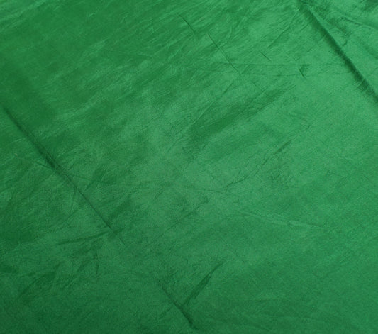 Sushila Vintage Green Sari Remnant Scrap Multi Purpose Pure Silk Craft Fabric