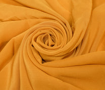 Sushila Vintage Mustard Sari Remnant Scrap Pure Crepe Multi Purpose Craft Fabric