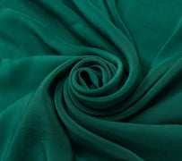 Sushila Vintage TealGreen Sari Remnant Scrap Pure Crepe Floral Soft Craft Fabric