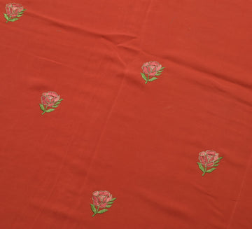 Sushila Vintage Brown Sari Remnant Scrap Multi Purpose Pure Crepe Craft Fabric
