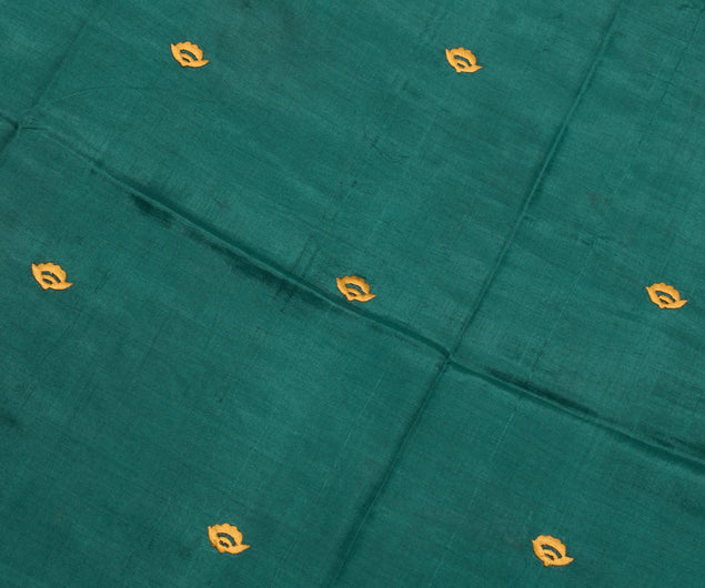 Sushila Vintage Embroidered Sari Remnant Scrap Pure Silk Floral Craft Fabric