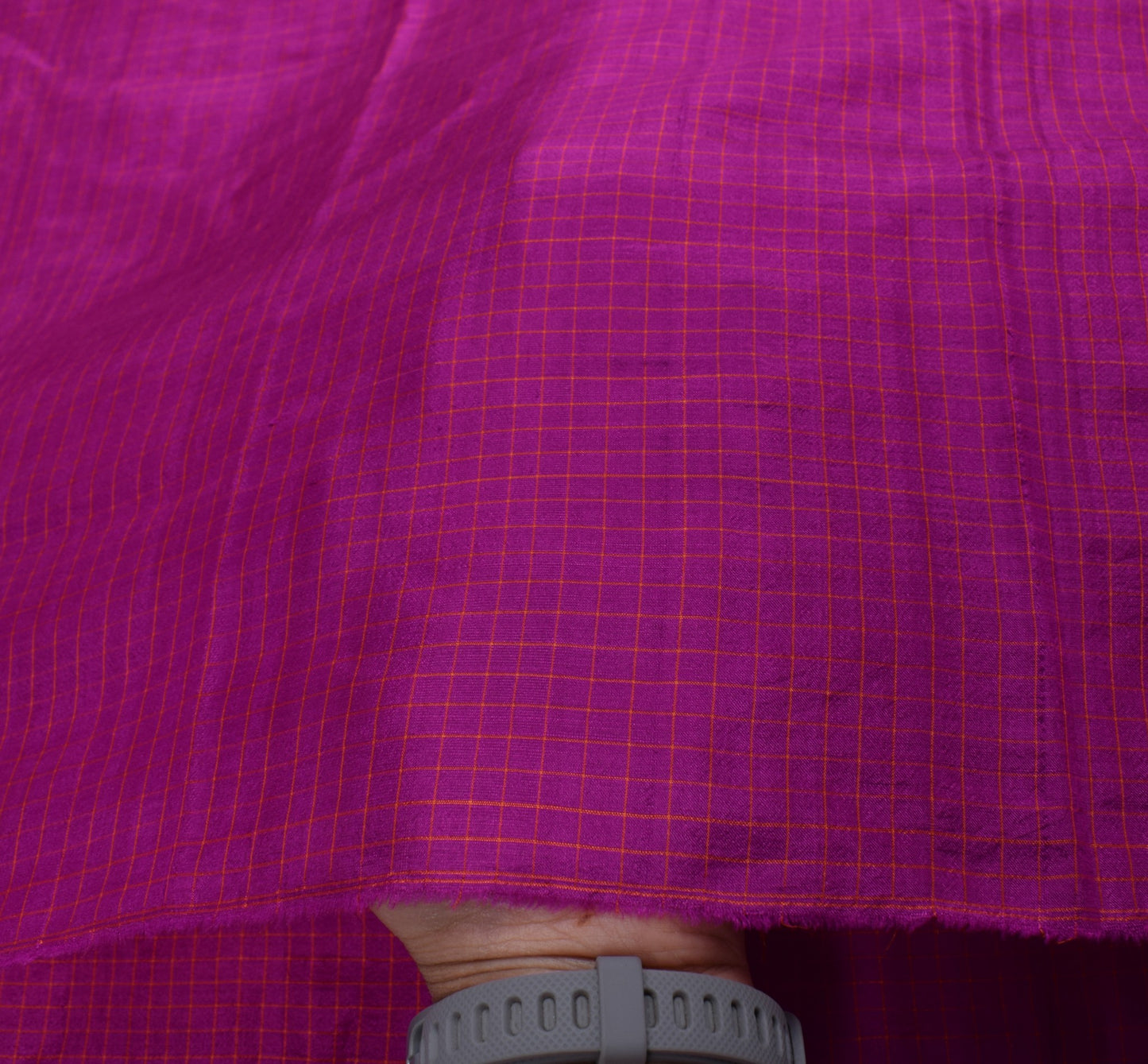 Sushila Vintage Fuchsia Sari Remnant Scrap Multi Purpose Pure Silk Craft Fabric