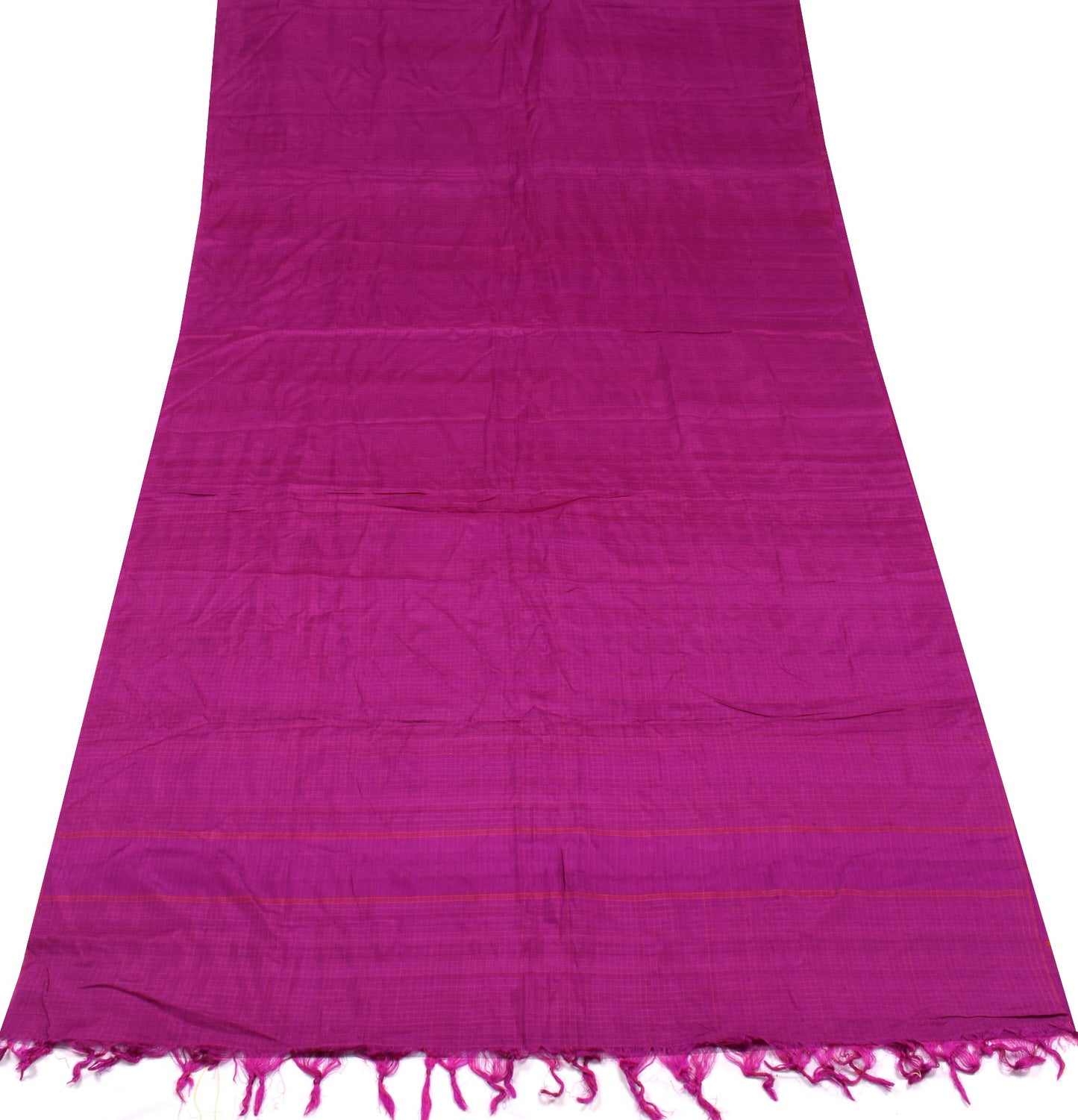 Sushila Vintage Fuchsia Sari Remnant Scrap Multi Purpose Pure Silk Craft Fabric