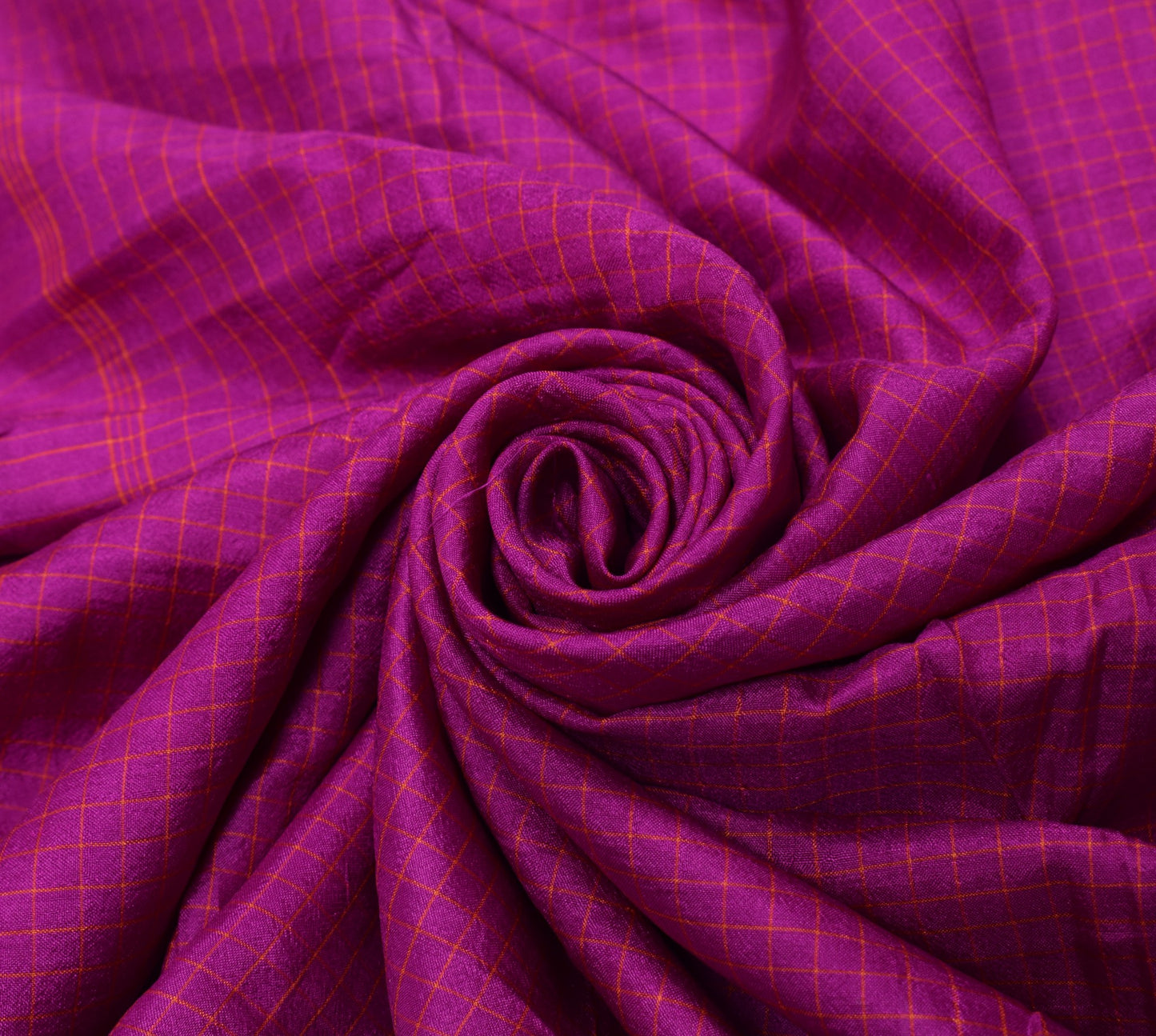 Sushila Vintage Fuchsia Sari Remnant Scrap Multi Purpose Pure Silk Craft Fabric