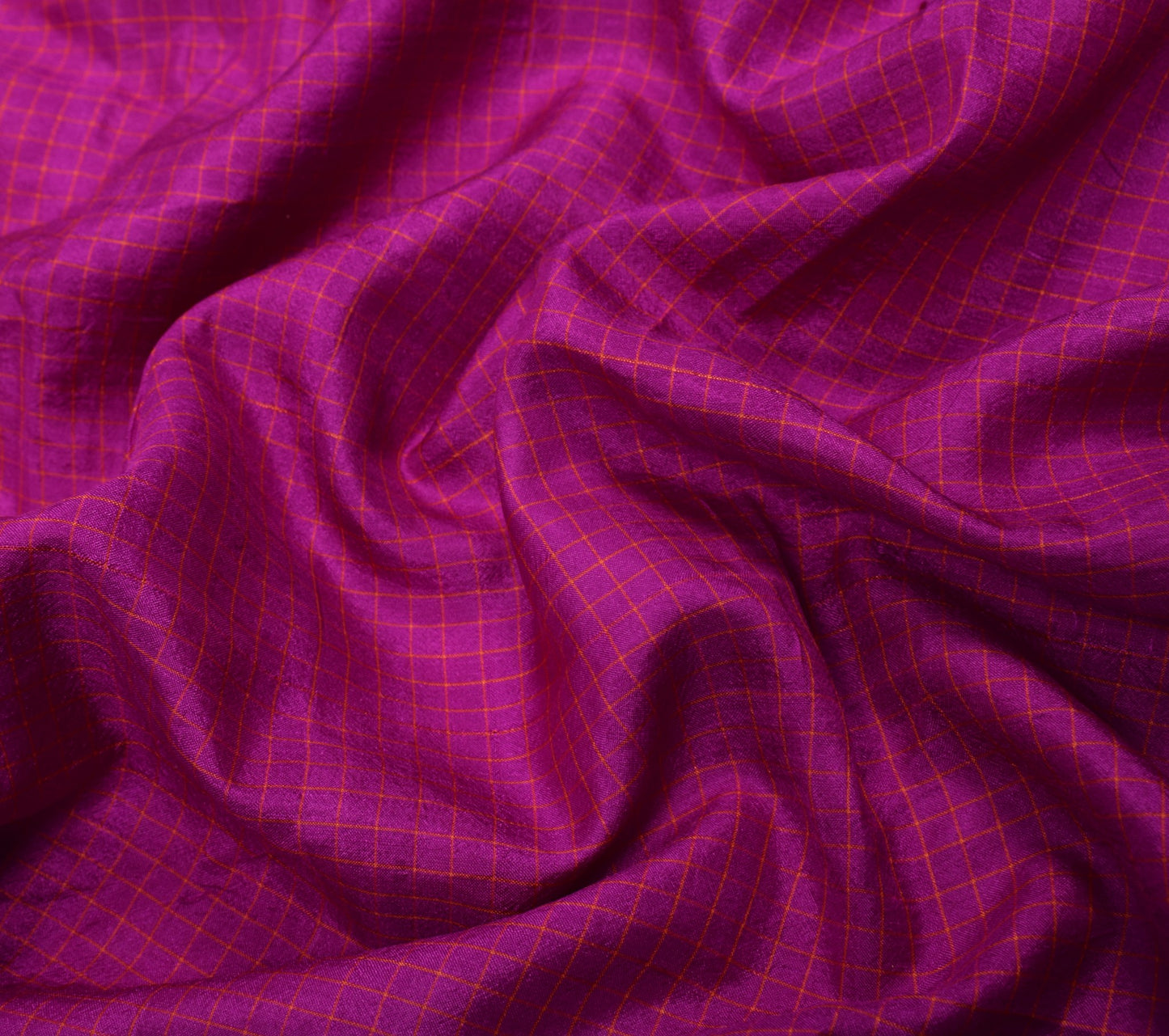Sushila Vintage Fuchsia Sari Remnant Scrap Multi Purpose Pure Silk Craft Fabric