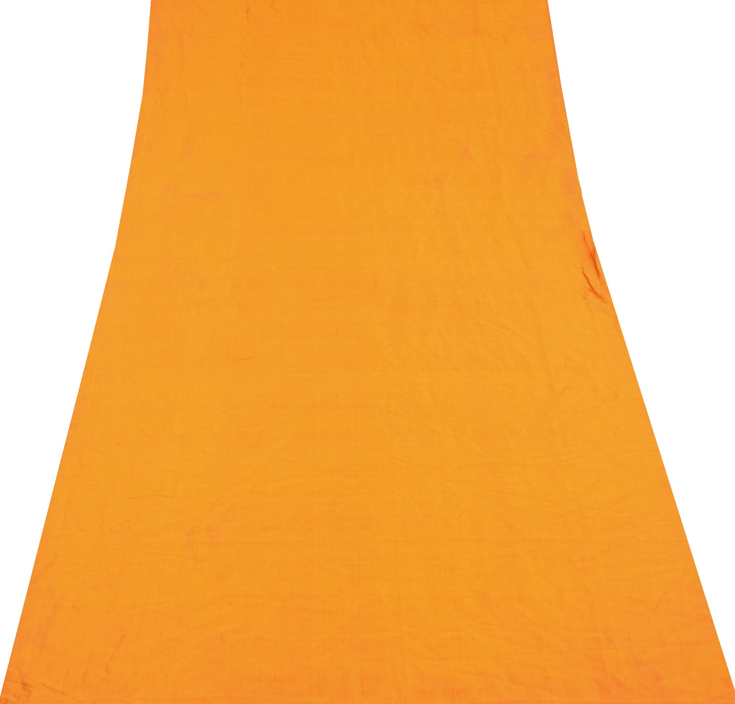 Sushila Vintage Orange Sari Remnant Scrap Multi Purpose Pure Silk Craft Fabric
