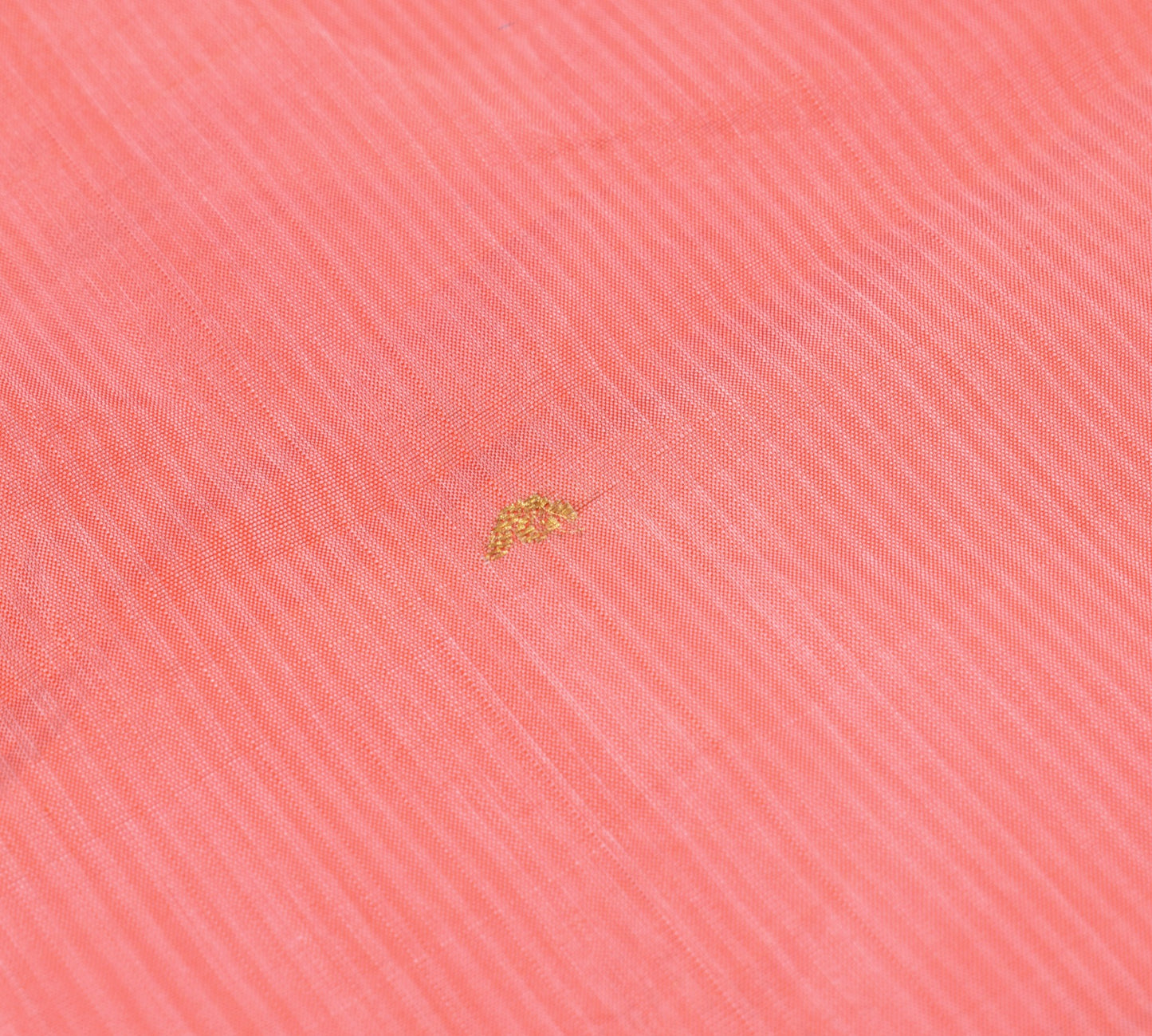 Sushila Vintage Stripes Woven Sari Remnant Scrap Peach  Pure Silk Craft Fabric
