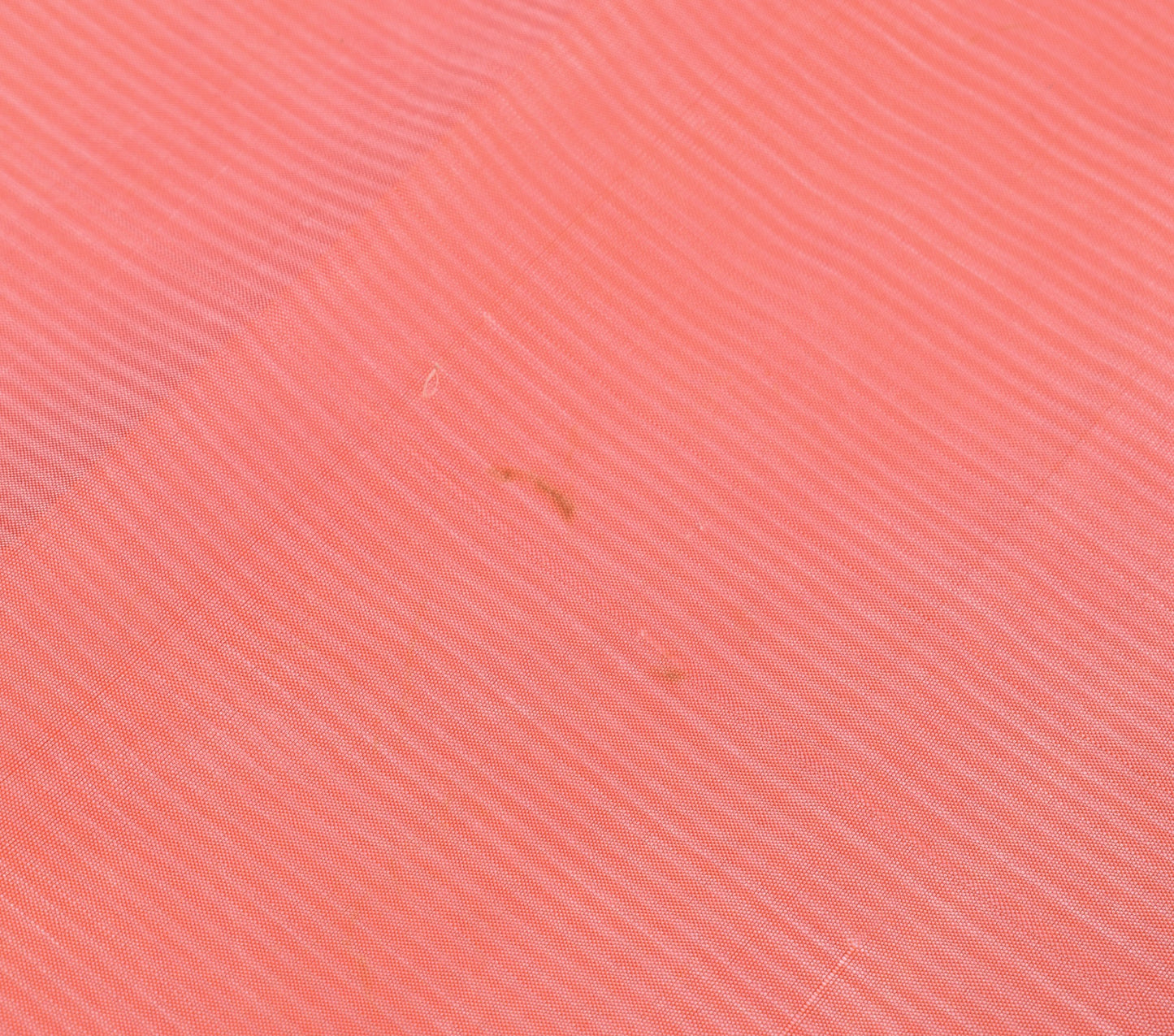 Sushila Vintage Stripes Woven Sari Remnant Scrap Peach  Pure Silk Craft Fabric