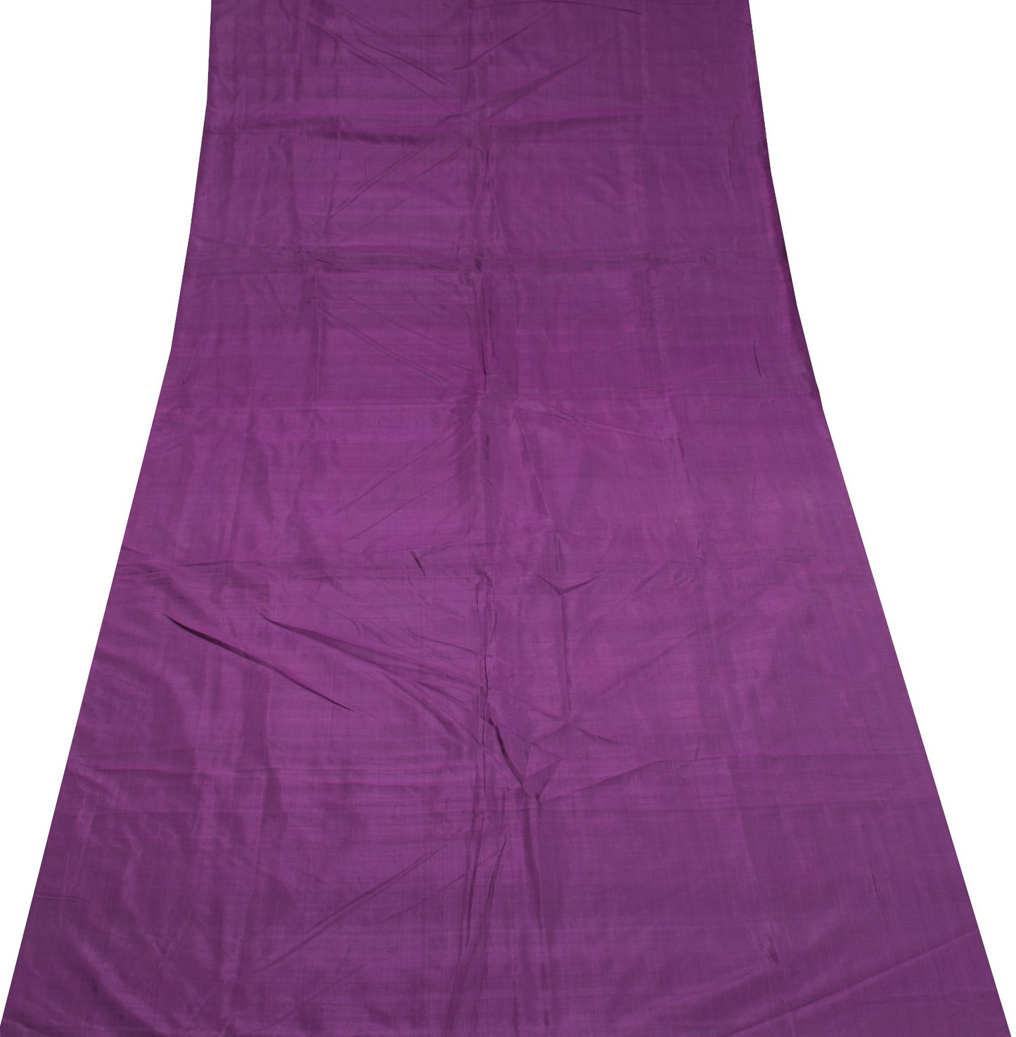 Sushila Vintage Sari Purple Remnant Scrap Multi Purpose Pure Silk Craft Fabric