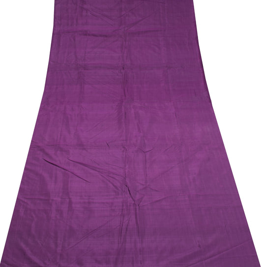 Sushila Vintage Sari Purple Remnant Scrap Multi Purpose Pure Silk Craft Fabric