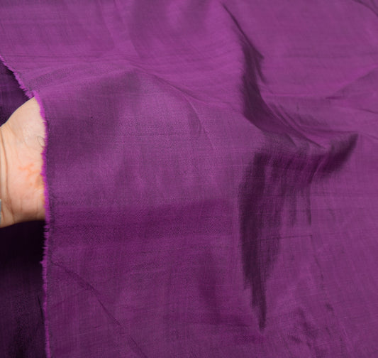 Sushila Vintage Sari Purple Remnant Scrap Multi Purpose Pure Silk Craft Fabric
