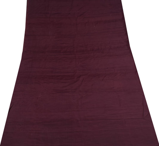 Sushila Vintage Dark Chocolate Brown Sari Remnant Scrap Pure Silk Craft Fabric
