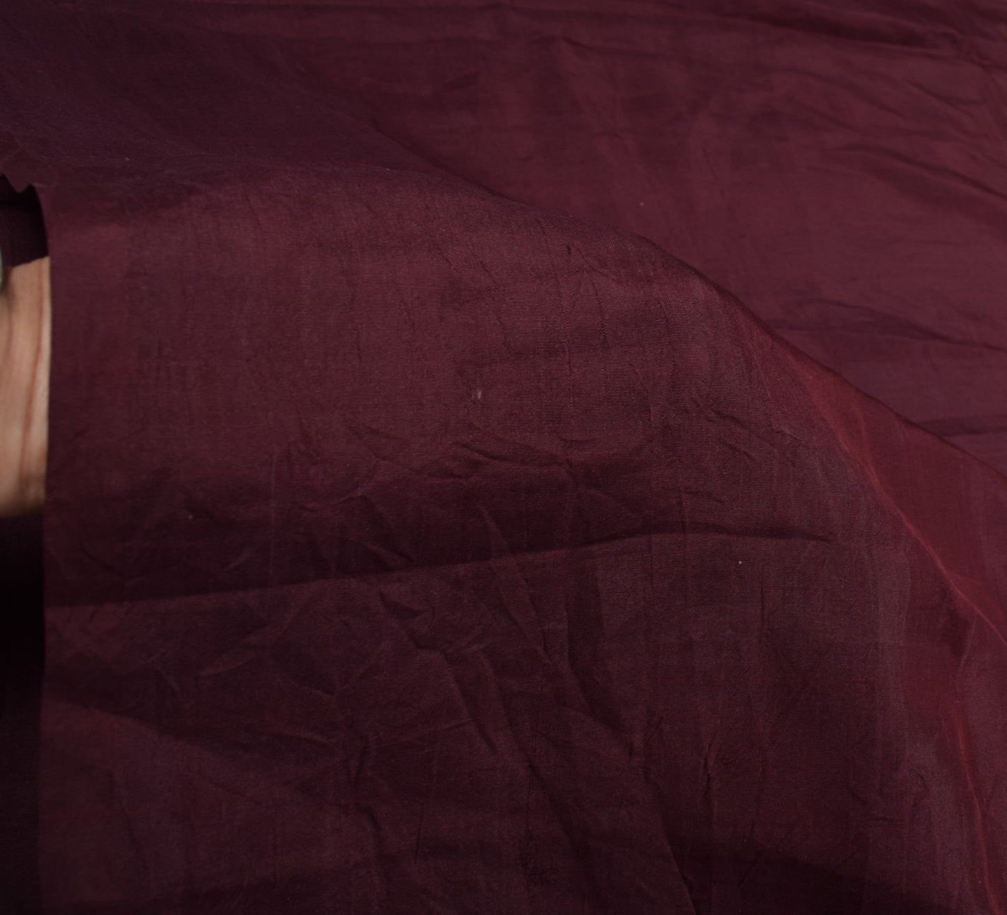 Sushila Vintage Dark Chocolate Brown Sari Remnant Scrap Pure Silk Craft Fabric