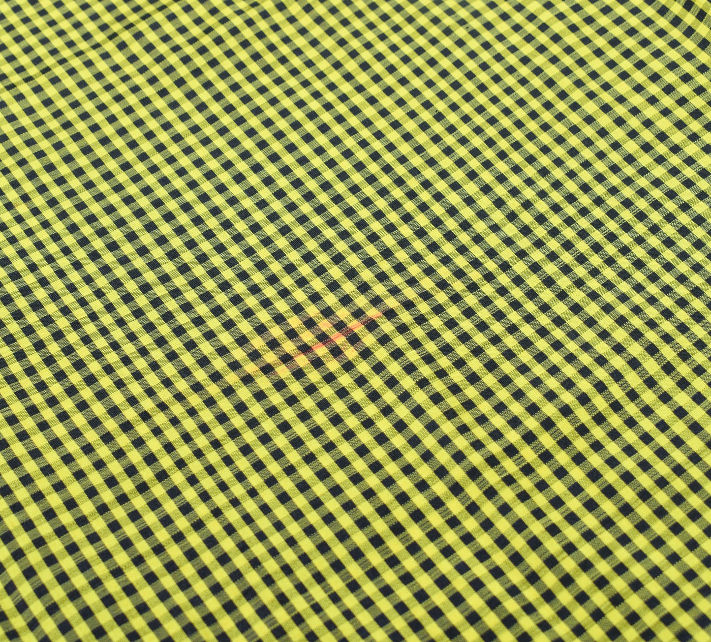 Sushila Vintage Checks Sari Remnant Scrap Yellow Black Pure Silk Craft Fabric