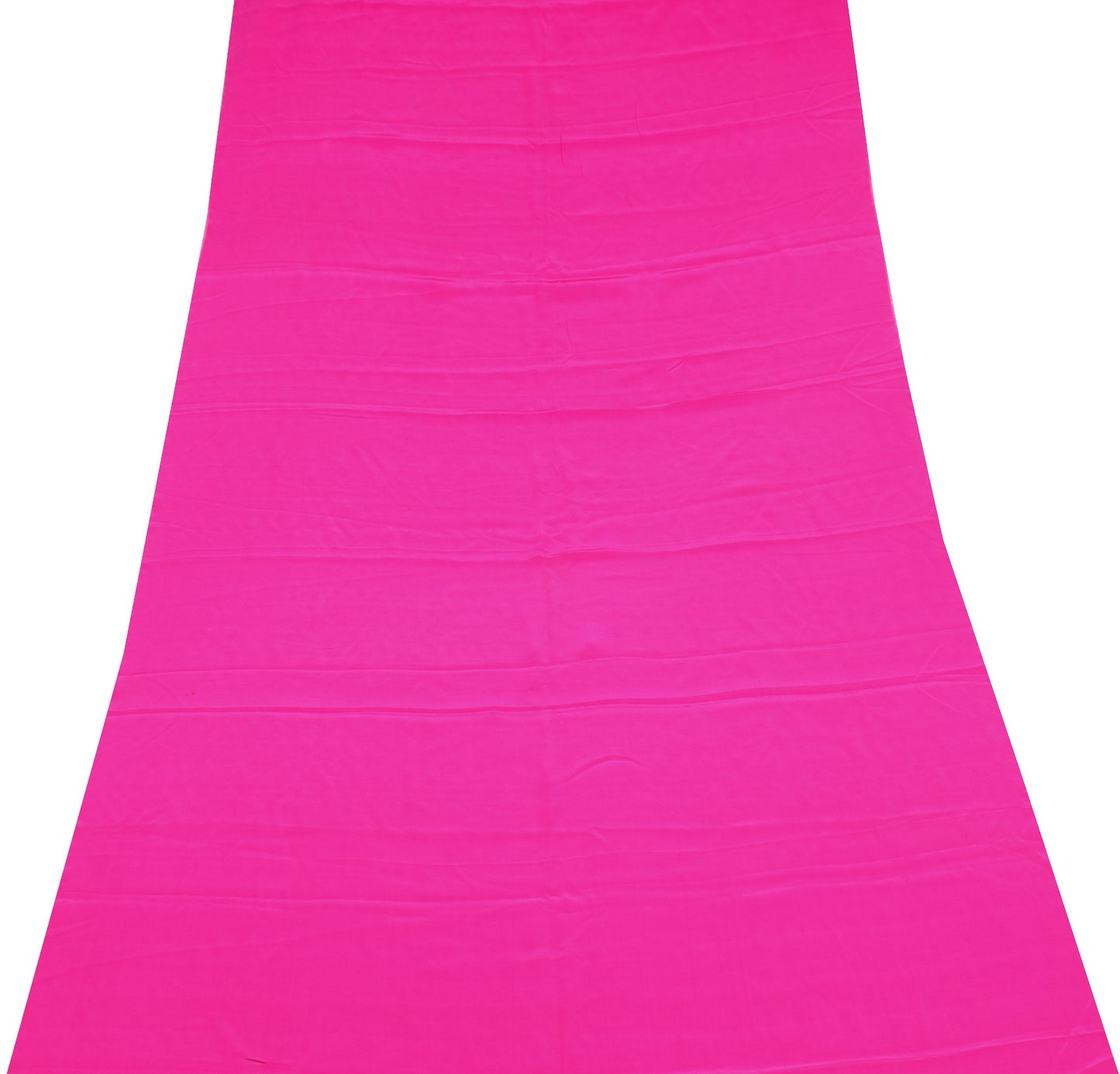 Sushila Vintage Pure Crepe Silk Sari Remnant Scrap Fuchsia Pink Craft Fabric