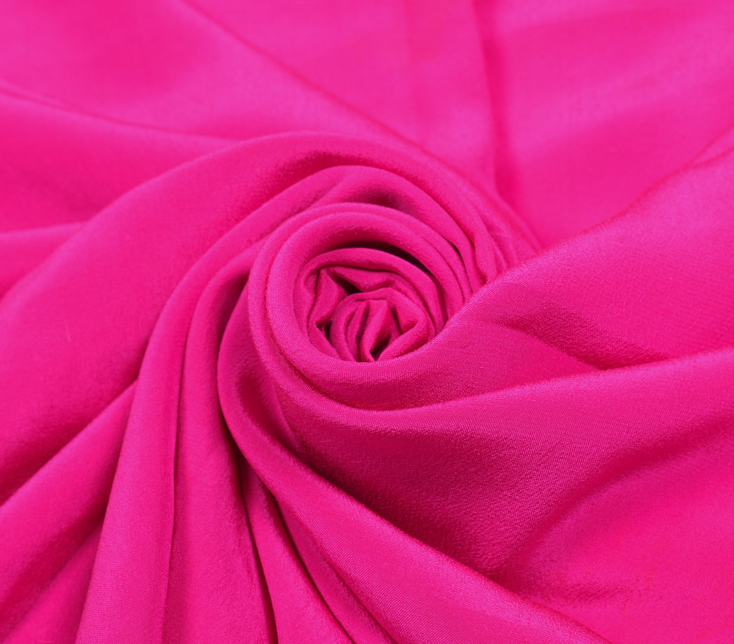 Sushila Vintage Pure Crepe Silk Sari Remnant Scrap Fuchsia Pink Craft Fabric