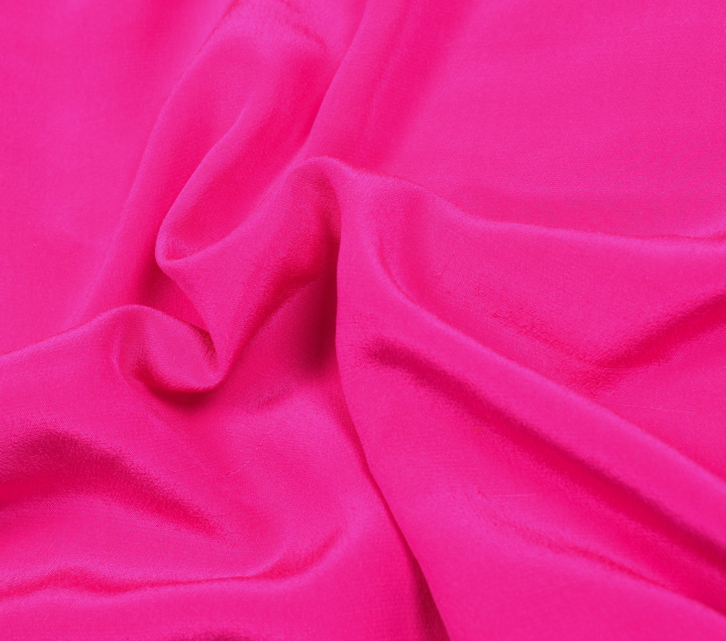 Sushila Vintage Pure Crepe Silk Sari Remnant Scrap Fuchsia Pink Craft Fabric