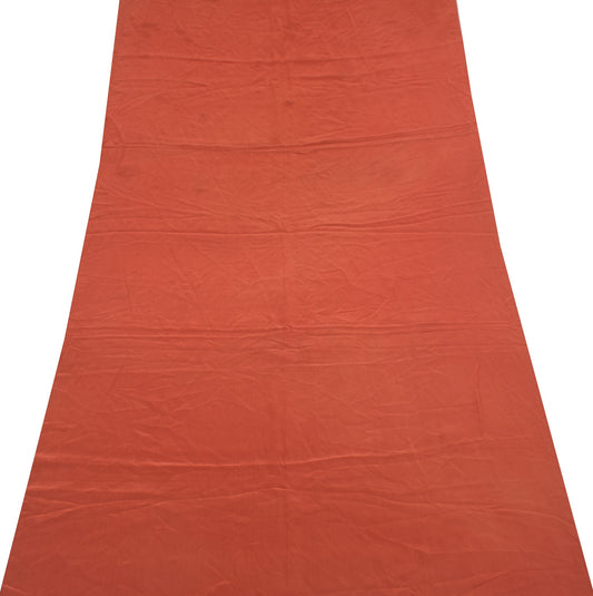 Sushila Vintage Sari Remnant Scrap Multi Purpose Pure Crepe Rust Craft Fabric