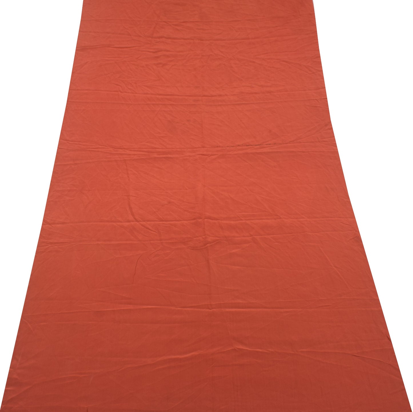 Sushila Vintage Sari Remnant Scrap Multi Purpose Pure Crepe Rust Craft Fabric