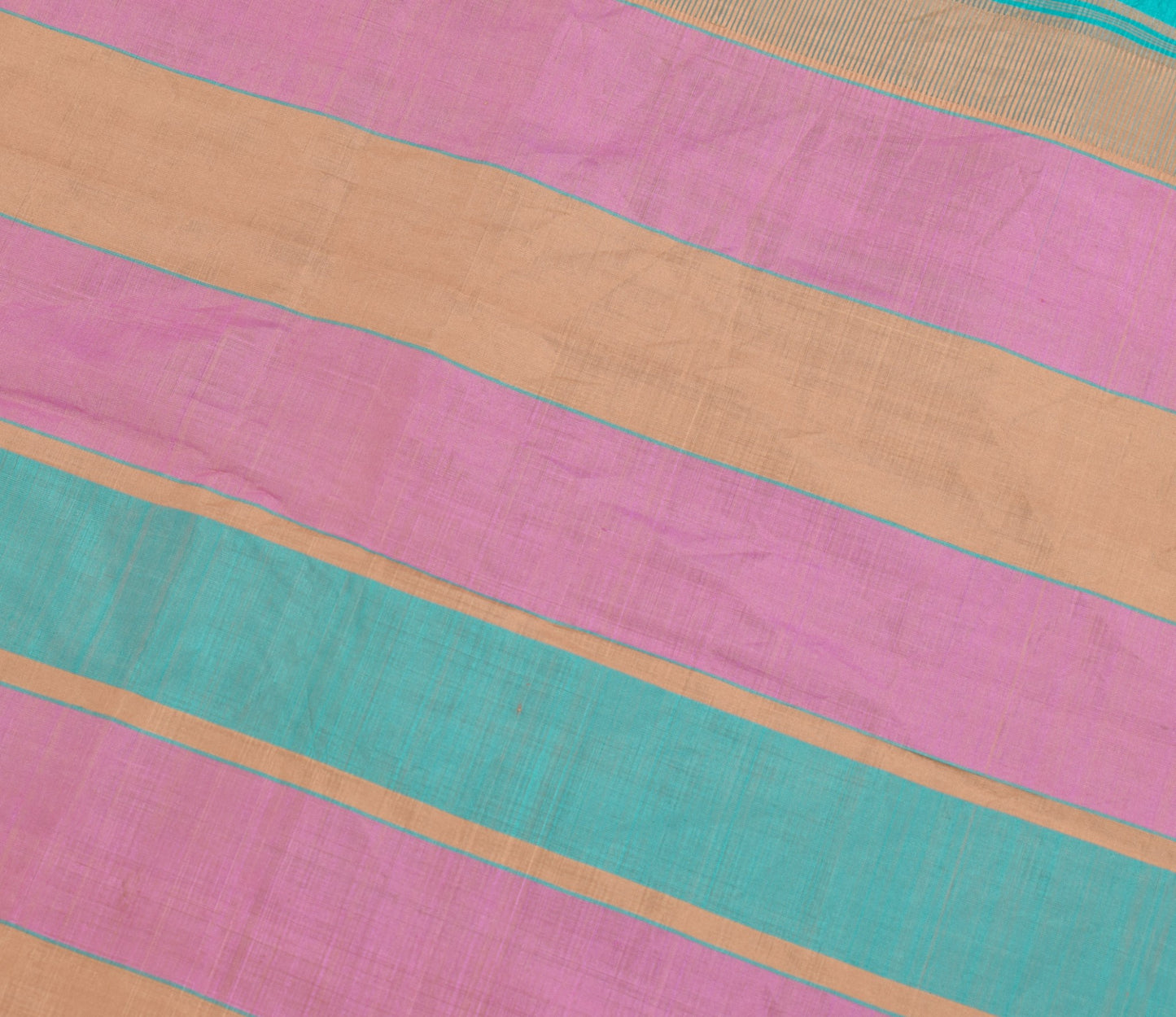 Sushila Vintage Aqua Green Sari Remnant Scrap Multi Use Pure Silk Craft Fabric