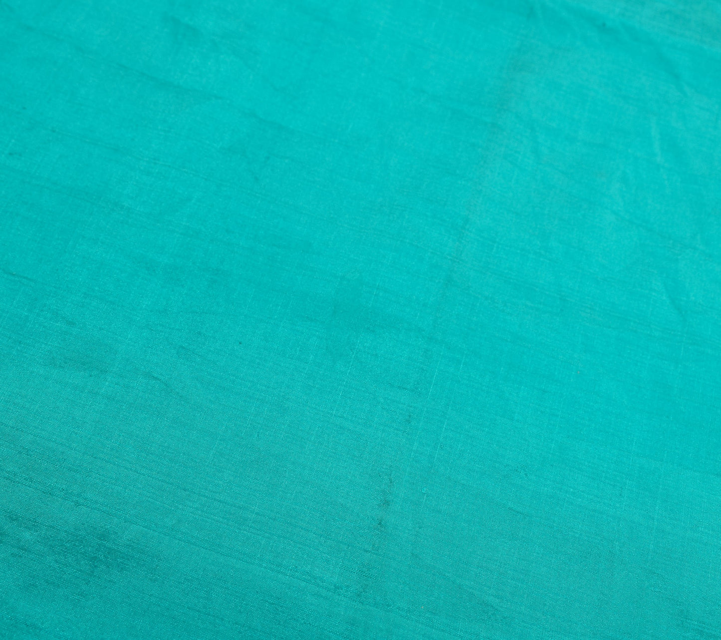 Sushila Vintage Aqua Green Sari Remnant Scrap Multi Use Pure Silk Craft Fabric