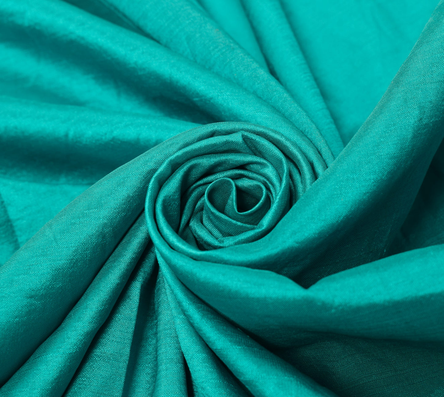 Sushila Vintage Aqua Green Sari Remnant Scrap Multi Use Pure Silk Craft Fabric