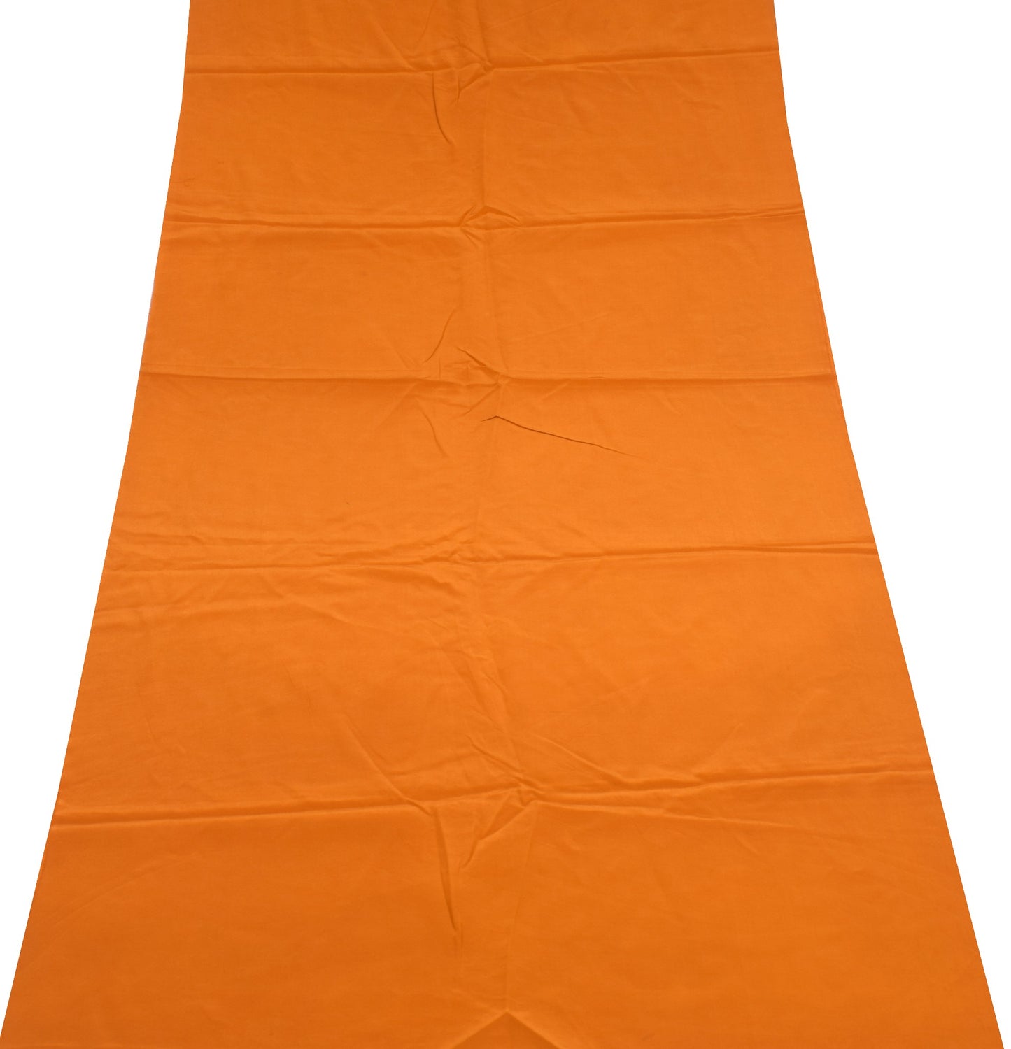 Sushila Vintage Orange Sari Remnant Scrap Multi Purpose Pure Crepe Craft Fabric