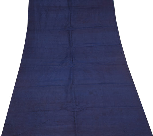 Sushila Vintage Blue Sari Remnant Scrap Multi Purpose PureSilk Soft Craft Fabric
