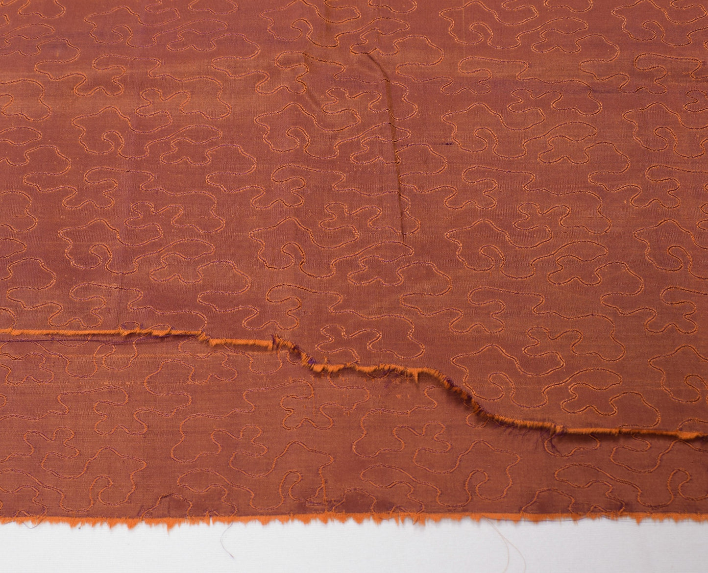 Sushila Vintage Mustard Sari Remnant Scrap Multi Purpose Pure Silk Craft Fabric