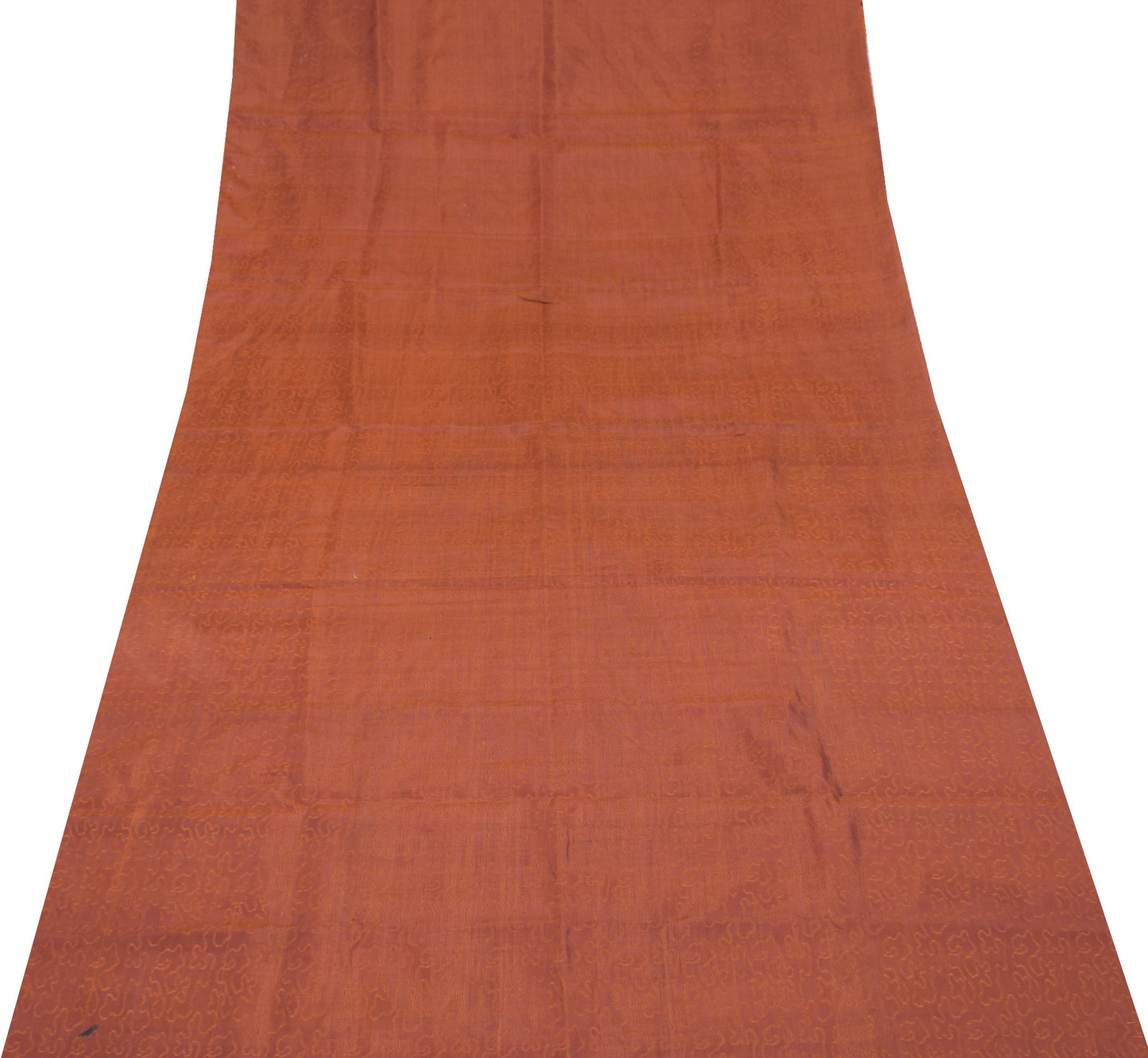 Sushila Vintage Mustard Sari Remnant Scrap Multi Purpose Pure Silk Craft Fabric