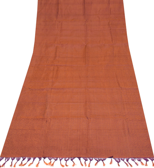 Sushila Vintage Mustard Sari Remnant Scrap Multi Purpose Pure Silk Craft Fabric