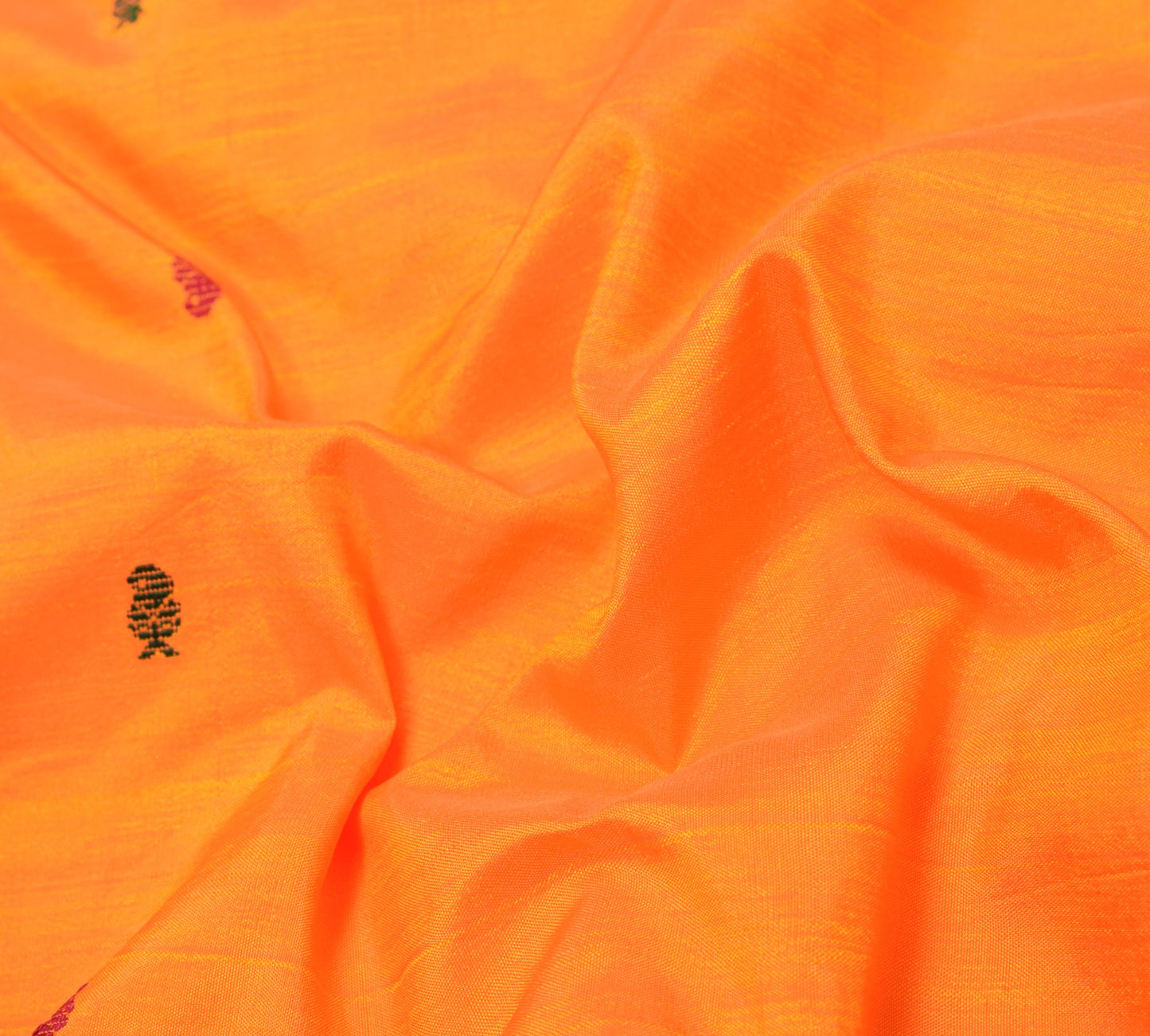 Sushila Vintage Yellow Sari Remnant Scrap Hand Woven Pure Silk Soft Craft Fabric