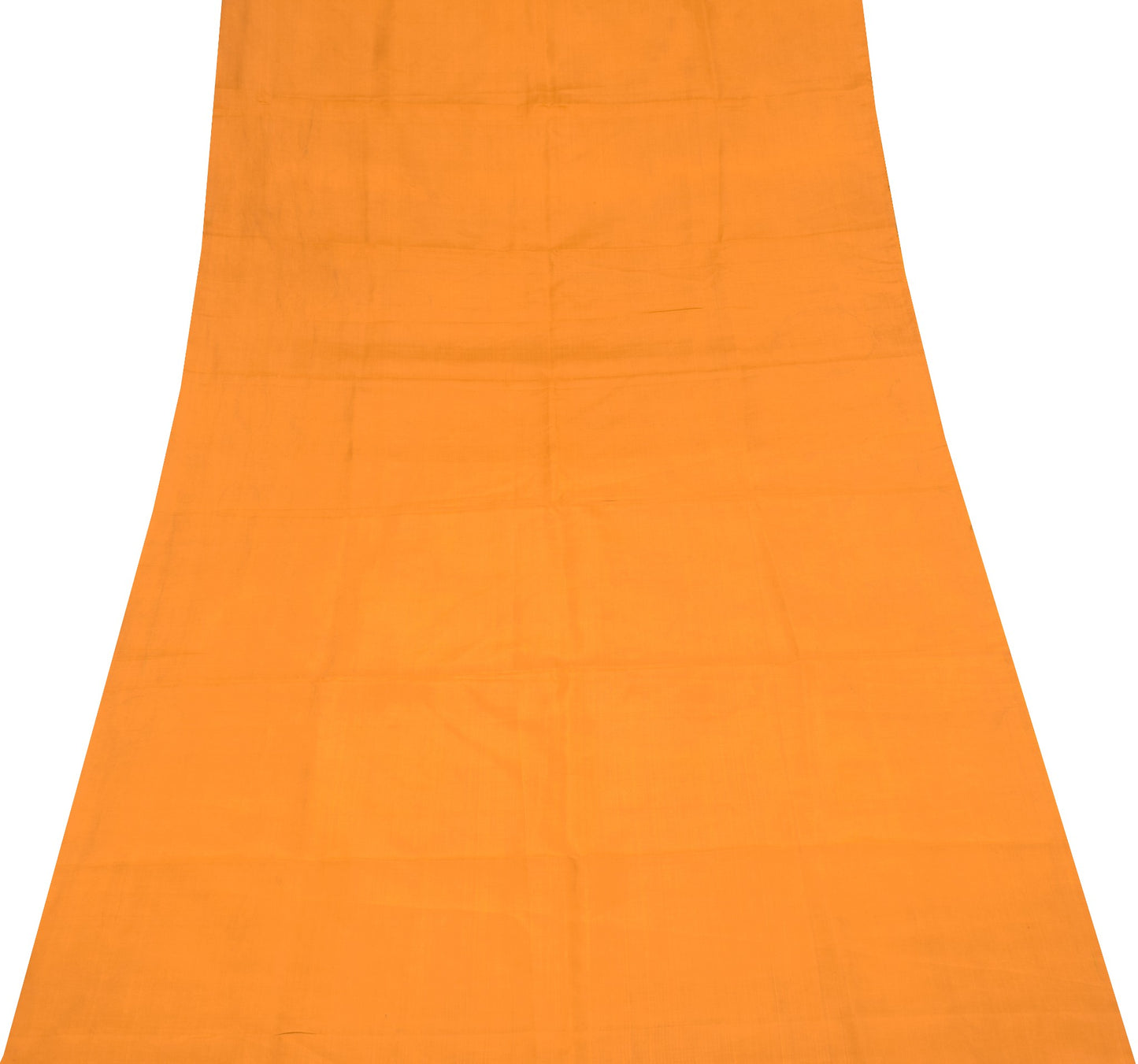 Sushila Vintage Mustard Sari Remnant Scrap Multi Purpose Pure Silk Craft Fabric