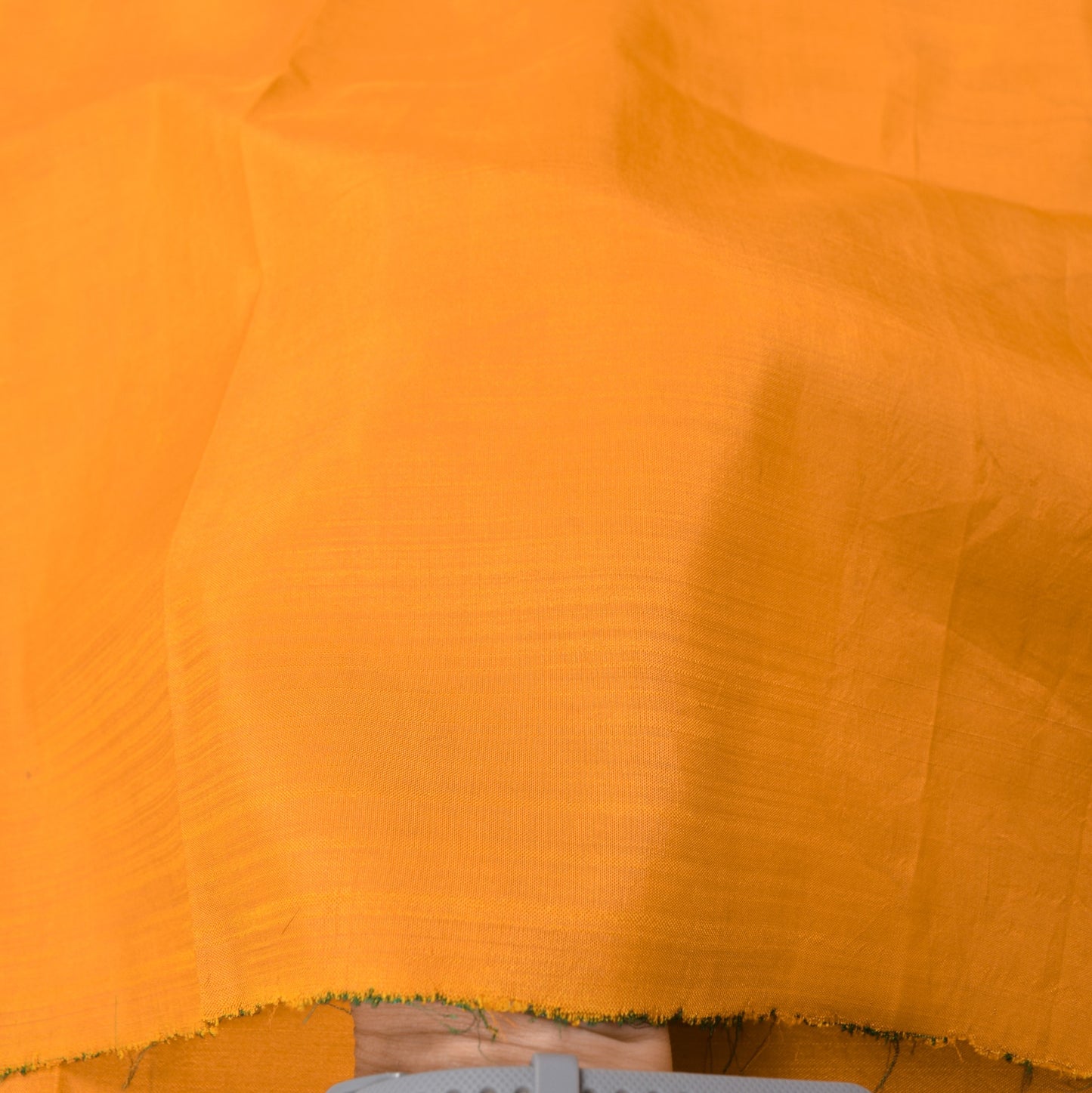 Sushila Vintage Mustard Sari Remnant Scrap Multi Purpose Pure Silk Craft Fabric
