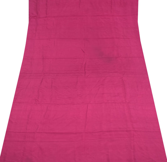 Sushila Vintage Magenta Sari Remnant Scrap Multi Purpose Pure Silk Craft Fabric