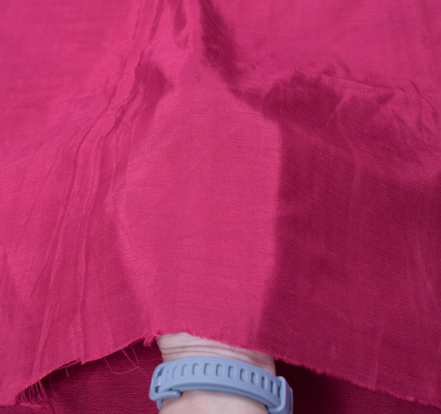 Sushila Vintage Magenta Sari Remnant Scrap Multi Purpose Pure Silk Craft Fabric