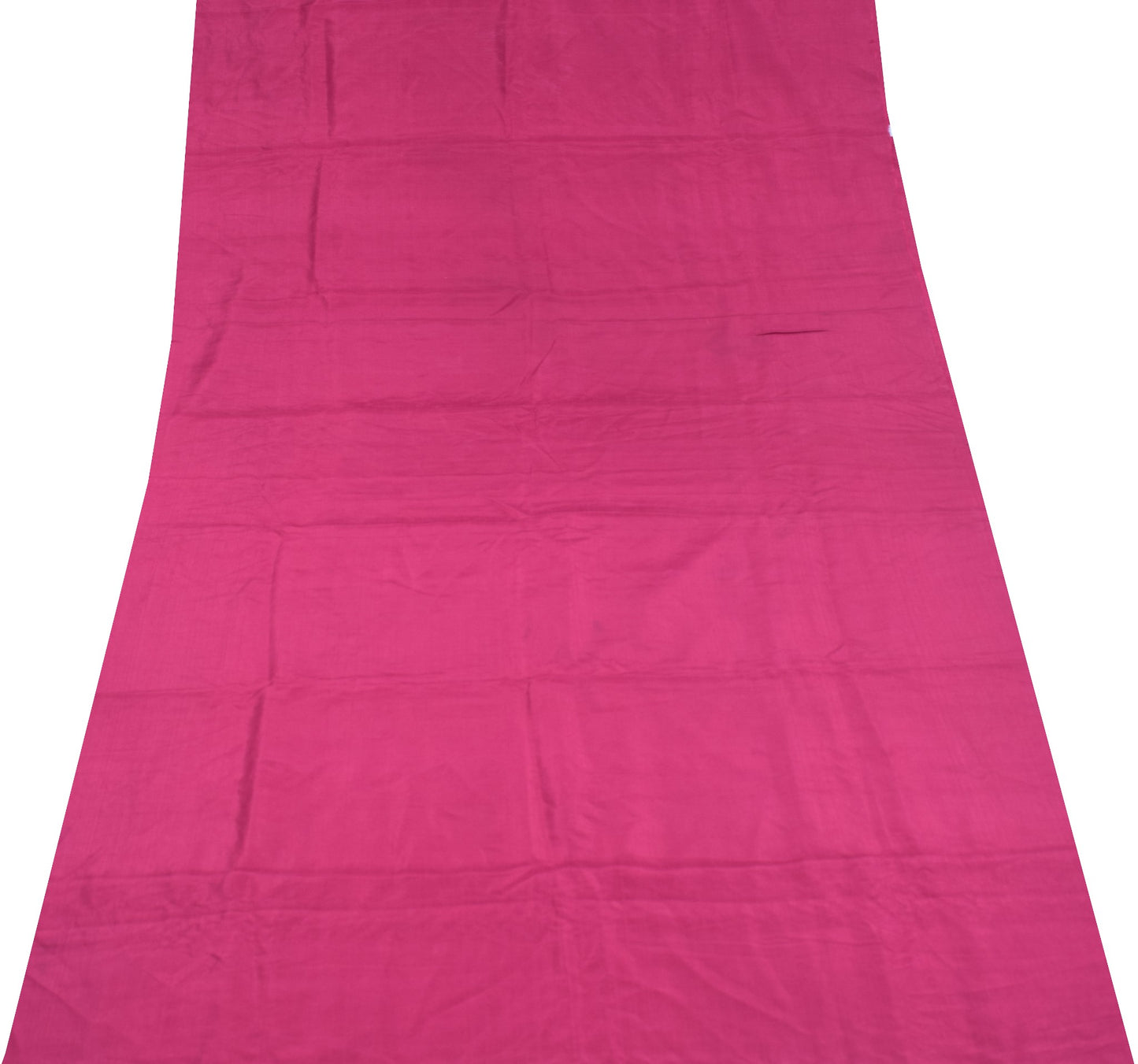 Sushila Vintage Magenta Sari Remnant Scrap Multi Purpose Pure Silk Craft Fabric