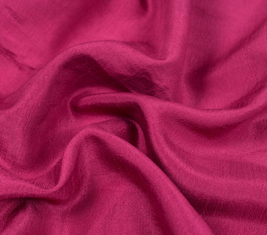 Sushila Vintage Magenta Sari Remnant Scrap Multi Purpose Pure Silk Craft Fabric