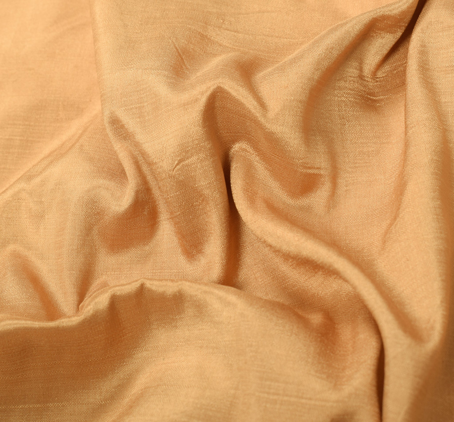 Sushila Vintage Light Golden Sari Remnant Scrap PureSilk Plain Soft Craft Fabric